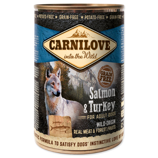 Konzerva CARNILOVE Dog Wild Meat Salmon & Turkey 400g