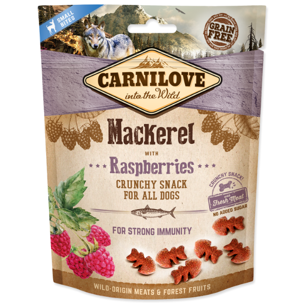 CARNILOVE Dog Crunchy Snack Mackerel with Raspberries with fresh meat 200g