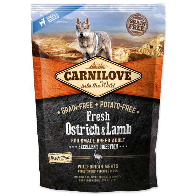 CARNILOVE Fresh Ostrich & Lamb Excellent Digestion for Small Breed Dogs 1,5kg