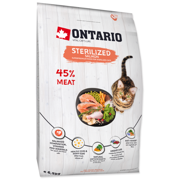 ONTARIO Cat Sterilised Salmon 6,5kg