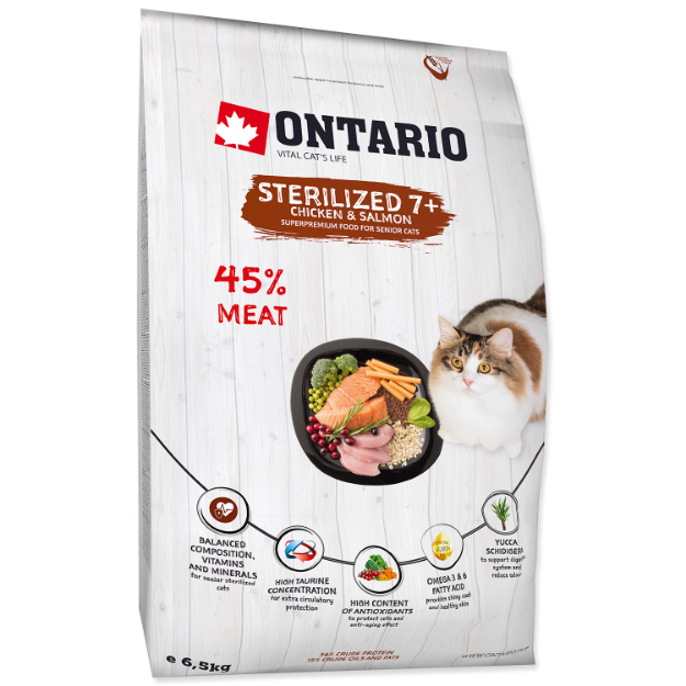 ONTARIO Cat Sterilised 7+ 6,5kg