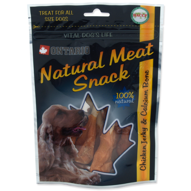 Snack ONTARIO Dog Chicken Jerky + Calcium 70g