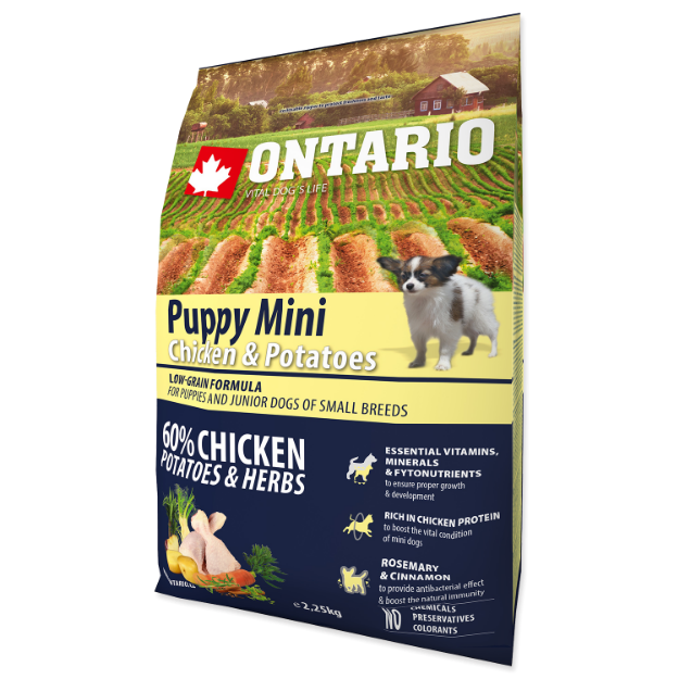 ONTARIO Puppy Mini Chicken & Potatoes & Herbs 2,25kg