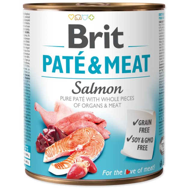 Konzerva BRIT Paté & Meat Salmon 800g