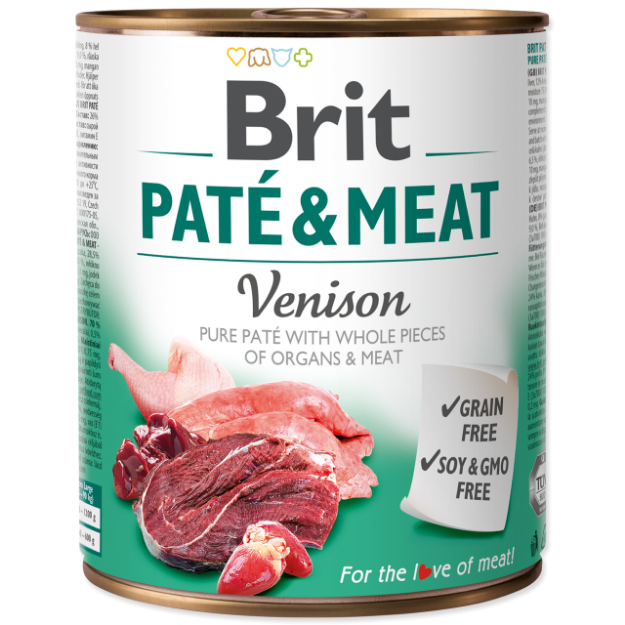 Konzerva BRIT Paté & Meat Venison 800g