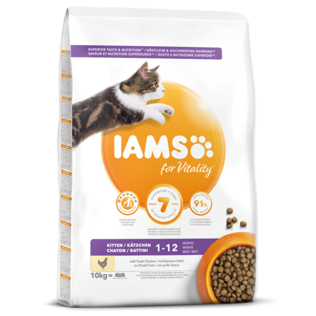 IAMS for Vitality Kitten Food with Fresh Chicken 10kg