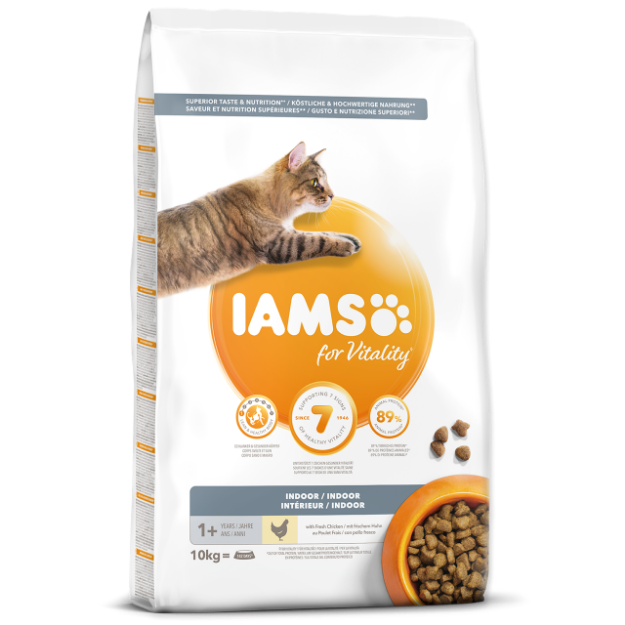 IAMS for Vitality Indoor Cat Food with Fresh Chicken 10kg