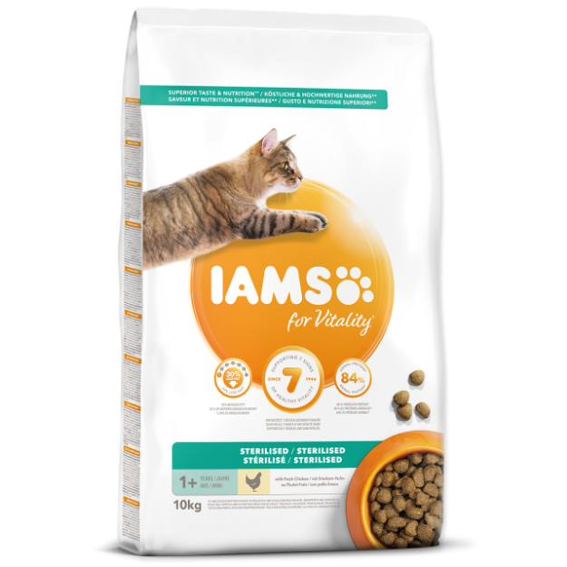 IAMS for Vitality Light in Fat Cat Food with Fresh Chicken 10kg