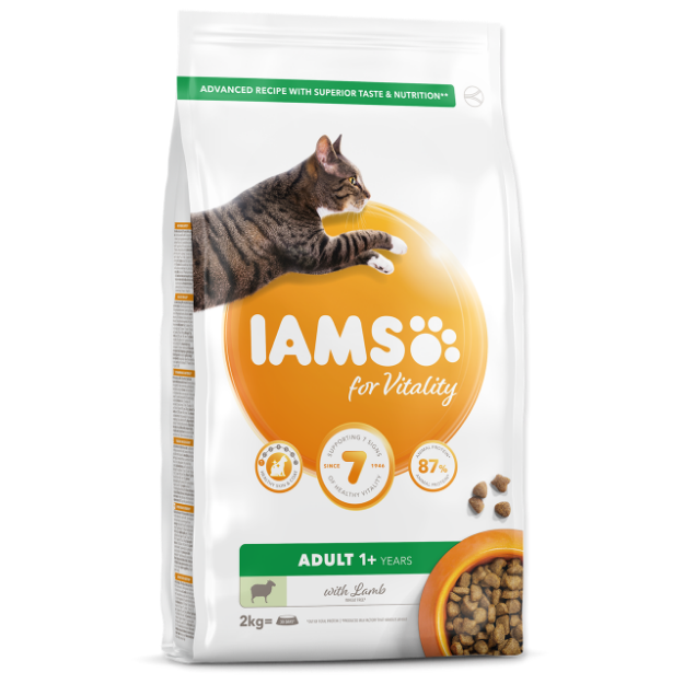 IAMS for Vitality Adult Cat Food with Lamb 2kg