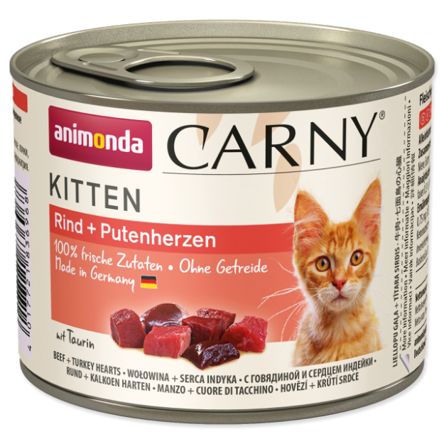 Konzerva ANIMONDA Carny Kitten hovezí + krutí srdícka 200g