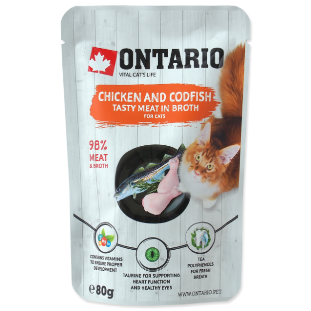 Kapsicka ONTARIO Cat Chicken and Codfish in Broth 80g