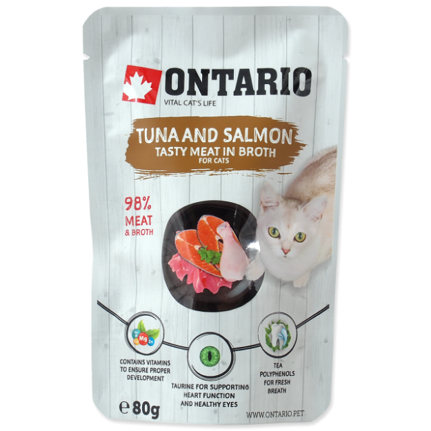 Kapsicka ONTARIO Cat Tuna and Salmon in Broth 80g