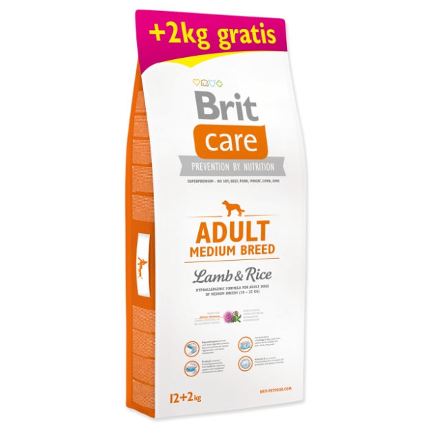 BRIT Care Dog Adult Medium Breed Lamb & Rice 12+2 kg ZDARMA 14kg