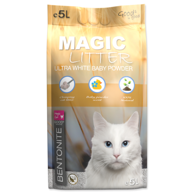 Kockolit MAGIC LITTER Bentonite Ultra White Baby Powder 5l