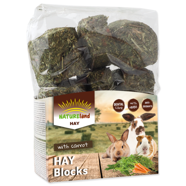 Seno NATURE LAND Hay bloky s mrkví 600g