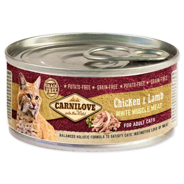 Konzerva CARNILOVE Chicken & Lamb for Adult Cats 100g