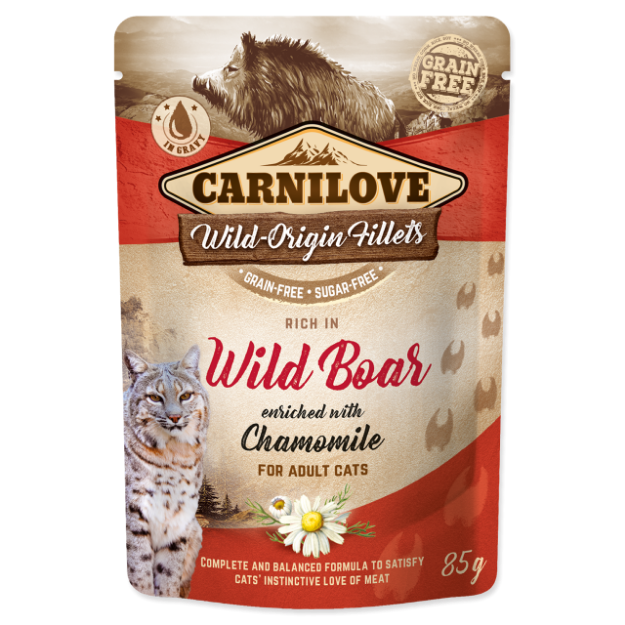 Kapsicka CARNILOVE Cat Rich in Wild Boar enriched with Chamomile 85g