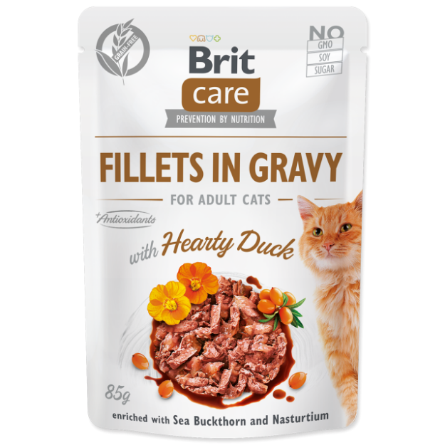 Kapsicka BRIT Care Cat Fillets in Gravy with Hearty Duck 85g