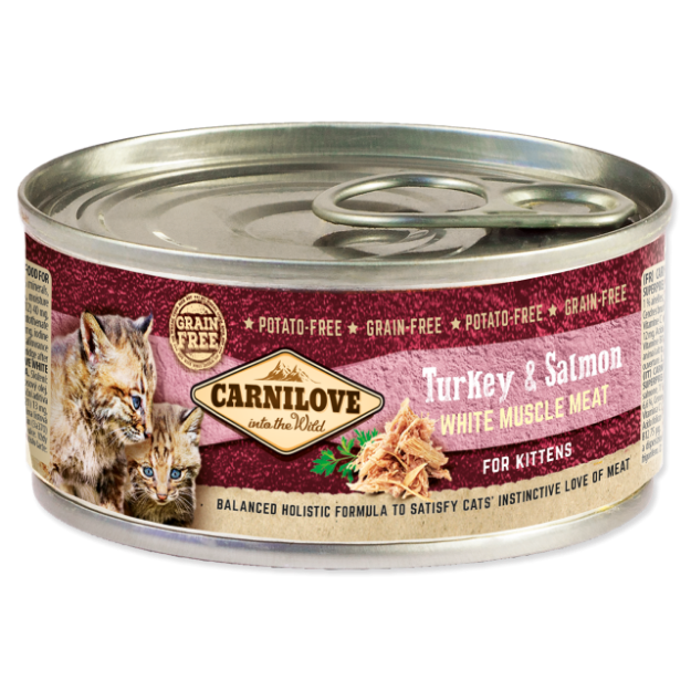 Konzerva CARNILOVE WMM Turkey & Salmon for Kittens 100g