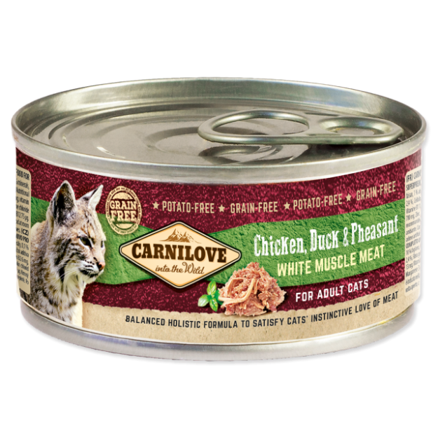 Konzerva CARNILOVE WMM Chicken, Duck & Pheasant for Adult Cats 100g