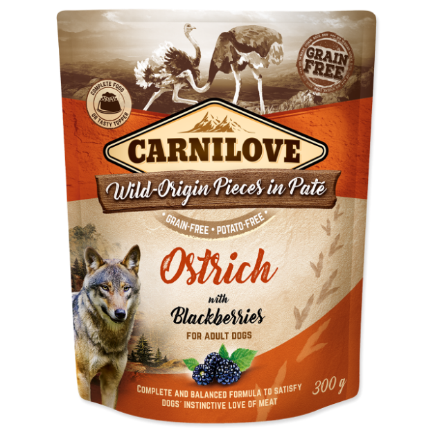 Kapsicka CARNILOVE Dog Paté Ostrich with Blackberries 300g