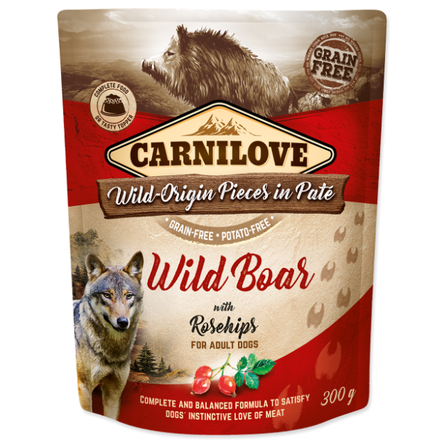 Kapsicka CARNILOVE Dog Paté Wild Boar with Rosehips 300g