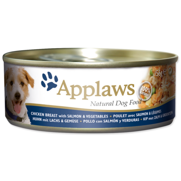 Konzerva APPLAWS Dog Chicken, Salmon & Rice 156g