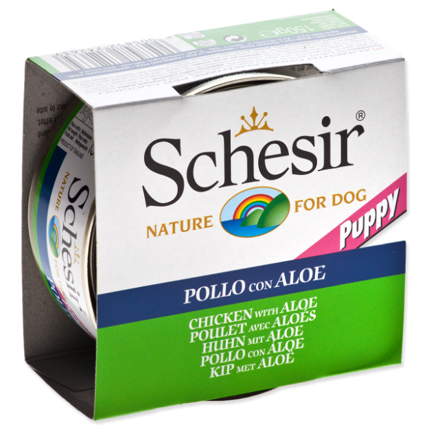 Konzerva SCHESIR Puppy kurecí + aloe 150g