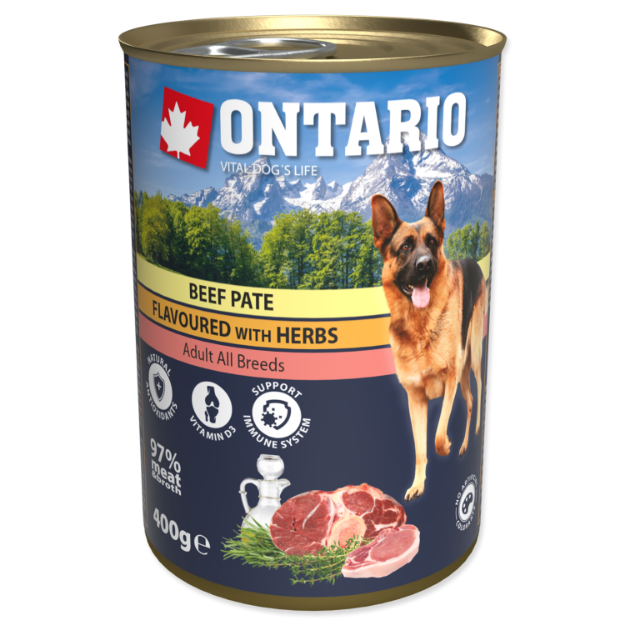 Obrázek Konzerva ONTARIO Dog Beef Pate Flavoured with Herbs