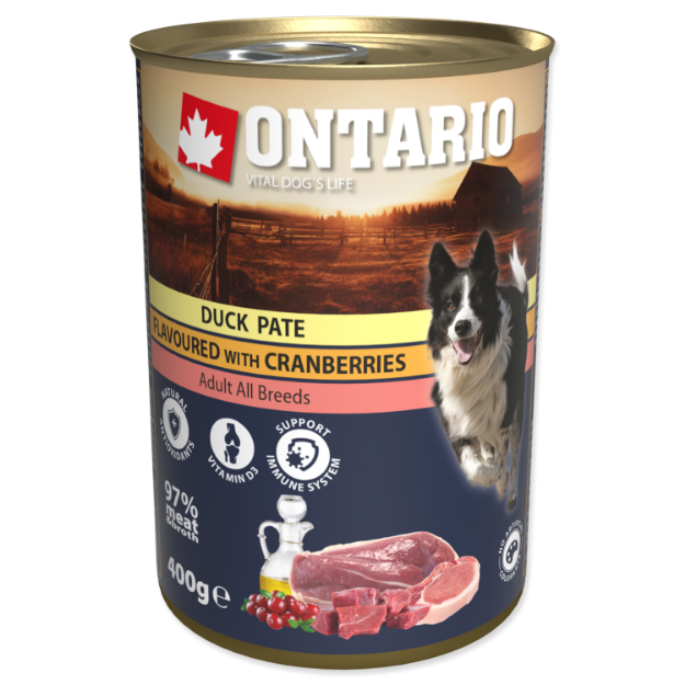 Obrázek Konzerva ONTARIO Dog Duck Pate Flavoured With Cranberries