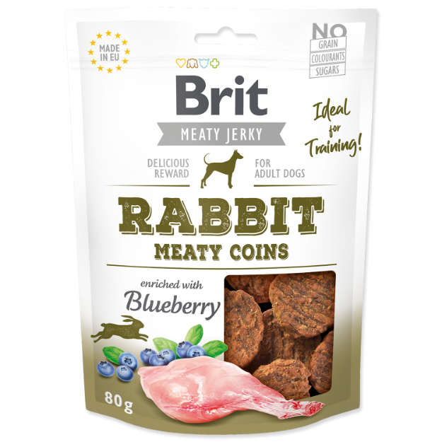 Obrázek Snack BRIT Jerky Rabbit Meaty Coins 80g 