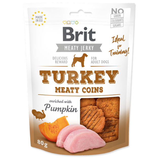 Obrázek Snack BRIT Jerky Turkey Meaty Coins 80g 