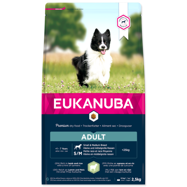 Obrázek EUKANUBA Adult Small & Medium Breed Lamb & Rice 2,5kg