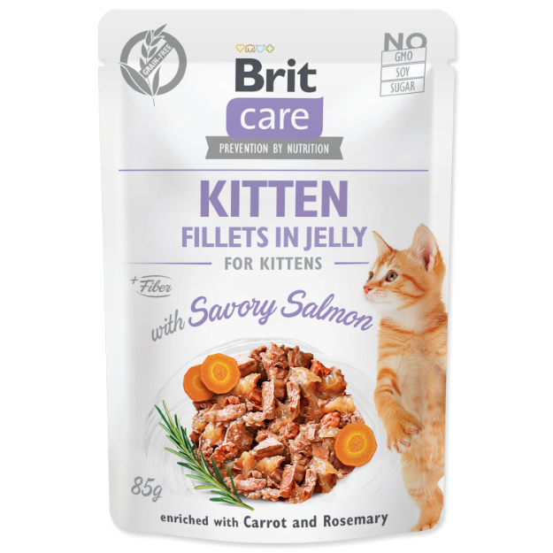 Obrázek Kapsička BRIT Care Cat Pouch KITTEN - Savory Salmon in Jelly 