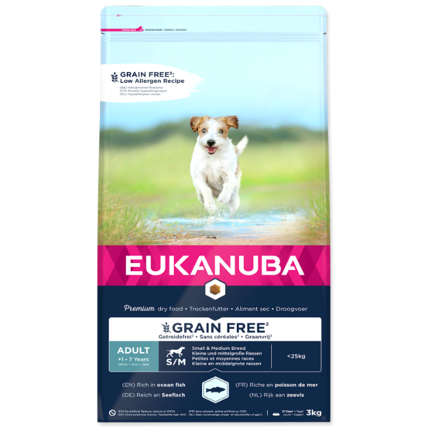 Obrázek EUKANUBA Adult Small & Medium Grain Free Ocean Fish 3 kg