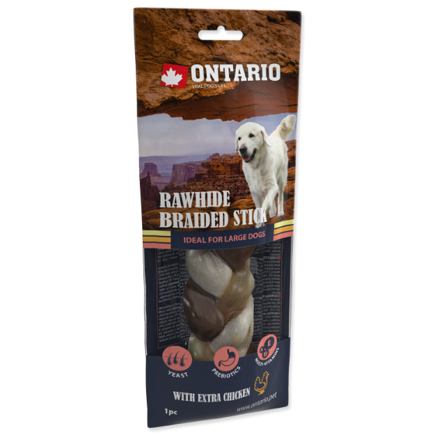 Obrázek Snack ONTARIO Dog Rawhide Snack Chicken Braid 20cm