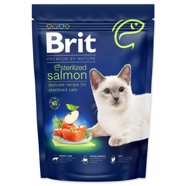 Obrázek BRIT Premium by Nature Cat Sterilized Salmon  800 g