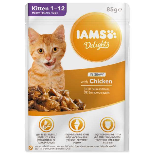 Obrázek Kapsička IAMS Kitten Delights Chicken in Gravy 85g