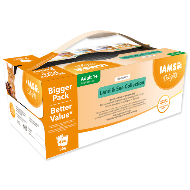 Obrázek Kapsičky IAMS Cat výběr z mořských a suchozemských mas v omáčce multipack 4080g